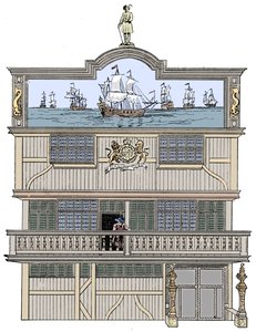 Voorkant van het oude Oost-Indisch Huis, Londen, 1894