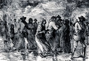 Vluchtende slaven op weg van Maryland naar Delaware via de Underground Railroad, 1850-1851 door Unbekannt