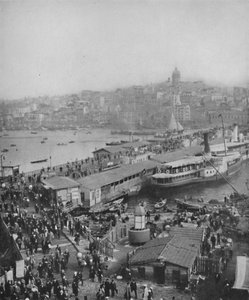 Galatabrug, die Galata en Pera verbindt, 1913