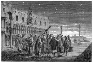 Galileo demonstreert zijn telescoop, Venetië, 1609