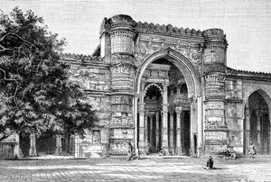 Poort naar de Grote Moskee in Ahmedabad, India, 1895 door Unbekannt