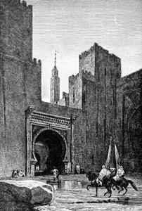 Poort naar de kasbah, Fez, Marokko