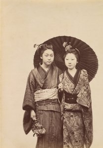 [Geisha-meisjes], ca. 1880 door Unbekannt