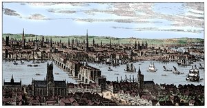 Algemeen uitzicht op Londen, 1666, 1909 door Unbekannt
