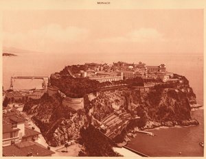 Algemeen uitzicht op het Vorstendom Monaco, 1930 door Unbekannt