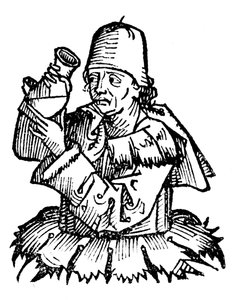 Gentile da Foligno, 14e-eeuwse Italiaanse arts, onderzoekt een urinemonster, 1493 door Unbekannt