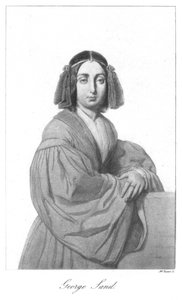 George Sand, Franse romantische romanschrijver, midden 19e eeuw door Unbekannt