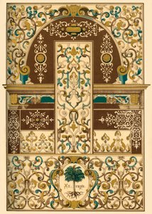 Duitse renaissance plafond- en muurschildering, 1898 door Unbekannt