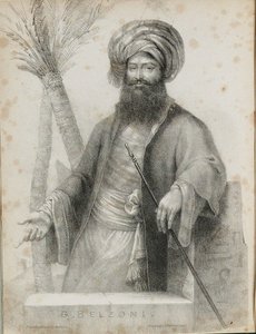 Giovanni Battista Belzoni Frontispice uit Narrative of the Operations and Recent Discoveries door Unbekannt