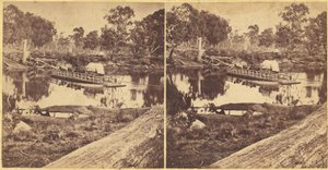 Golbourn Punt bij Seymour, Australië, 1860s door Unbekannt