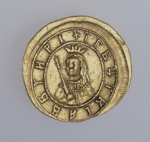 Gouden munt van regentes Sophia Alekseyevna, tussen 1682 en 1687 door Unbekannt