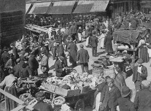 Goulston Street op zondagochtend, Londen, ca. 1901