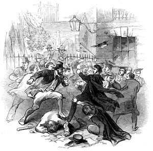 Gown en town ruzie, Oxford, 15 november 1845 door Unbekannt