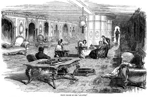 Grote salon van het stoomschip Atlantic, 1850 door Unbekannt