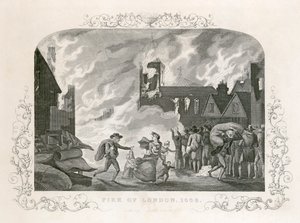 Grote brand van Londen, 1666, 19e eeuw door Unbekannt
