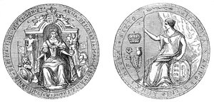 Grote zegel van koningin Ann, na de unie van Engeland en Schotland, 1707, 19e eeuw door Unbekannt