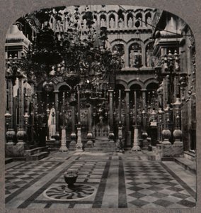 Griekse kathedraal in de Heilig Grafkerk, Jeruzalem, ca. 1900 door Unbekannt
