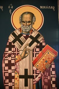 Grieks-orthodoxe icoon die Sint Nicolaas afbeeldt, Thessaloniki, Griekenland door Unbekannt