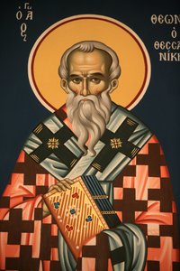 Grieks-orthodox icoon met Sint Theonasos van Thessalonikki door Unbekannt
