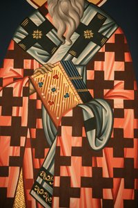 Detail van een Grieks-orthodox icoon, Thessaloniki, Griekenland