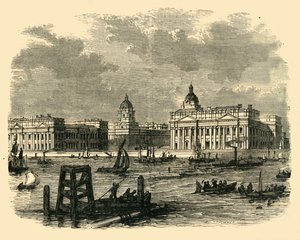 Greenwich Hospital, vanaf de rivier door Unbekannt