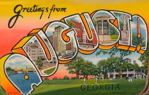 Wenskaart met Augusta, Georgia, 1943