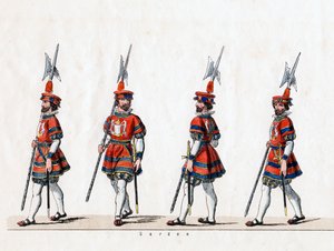 Wachter, kostuumontwerp voor Shakespeares toneelstuk, Henry VIII, 19e eeuw door Unbekannt