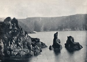 Guernsey - Moulin Huet Bay, met de Hond en Leeuw Rotsen, 1895 door Unbekannt