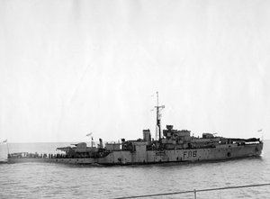 HMS Amethyst, na actie op de Yangtze-rivier, 20 april 1949 door Unbekannt