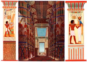 Zaal van Zuilen in de Grote Tempel van Karnak, Egypte, 1933-1934 door Unbekannt