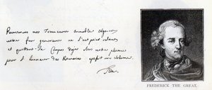 Handschrift en handtekening van Frederik de Grote, koning van Pruisen door Unbekannt