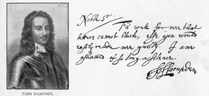 Handschrift en handtekening van John Hampden uit een brief geschreven aan Sir John Eliot in de gevangenis, 21 maart