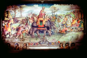 Hannibal en zijn leger steken de Alpen over, 218 v.Chr. door Unbekannt