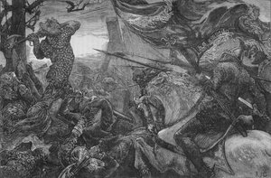 Harold bij de Slag bij Hastings, 1066 door Unbekannt