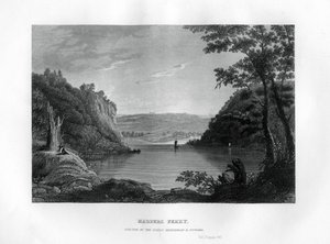 Harpers Ferry, samenvloeiing van de Shenandoah en Potomac rivieren, West Virginia, VS, 1855 door Unbekannt