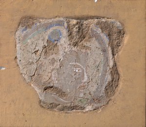 Hoofd van een Boeddhistisch beeld, ca. 6e-7e eeuw door Unbekannt