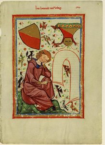Heinrich von Veldeke uit de Codex Manesse, tussen 1305 en 1340 door Unbekannt