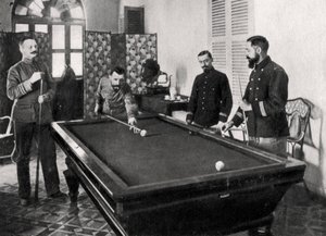 Henri Gouraud, Franse soldaat, biljart spelend, 1895