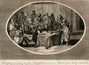 Hendrik III gepresenteerd aan de Baronnen door de Graaf van Pembroke door Unbekannt
