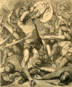 Hereward baant zich een weg door het Normandische leger