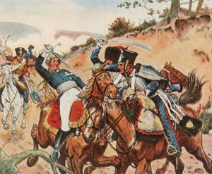 Heroïsche dood van Prins Louis Ferdinand van Pruisen bij Saalfeld, 10 oktober 1806 door Unbekannt