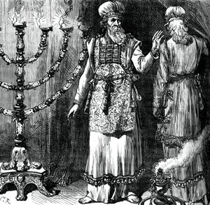 Hogepriesters, met de efod en linnen gewaden, ca. 1880