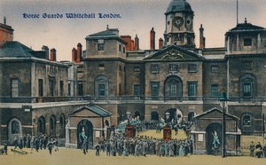 Horse Guards Whitehall Londen, ca. 1910 door Unbekannt