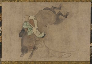 Paard en ruiter, Momoyama-periode, 1568-1615 door Unbekannt