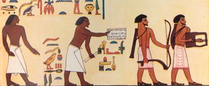 Hoe een oude Egyptenaar de komst van de Israëlieten naar Egypte schilderde, ca. 1930