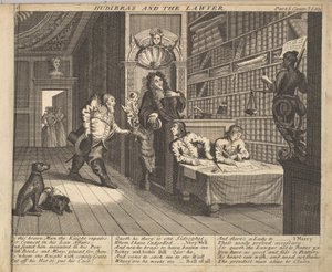 Hudibras en de advocaat Plaat 12: Illustraties bij Hudibras van Samuel Butler door Unbekannt