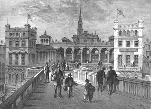 Hungerford Markt vanaf de brug, 1850, 1897