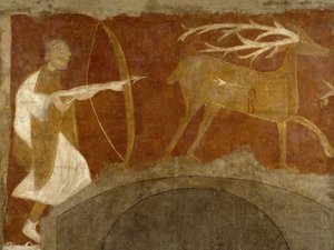 Jachtscène, eerste helft 12e eeuw mogelijk 1129-34