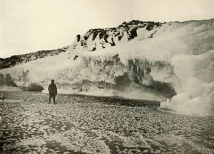 IJsbloemen op pas gevormd zee-ijs vroeg in de winter, ca. 1908, 1909
