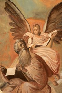 Icoon in het Aghiou Pavlou klooster op de berg Athos: Sint Matteüs
